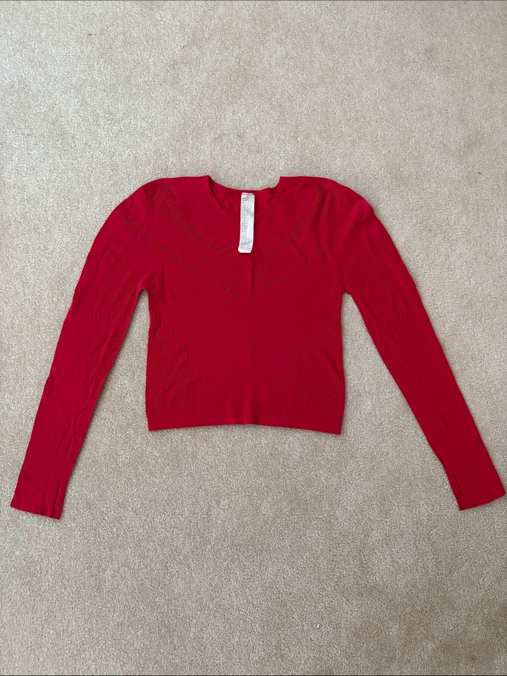 Fabletics Red Long-Sleeve Workout Top